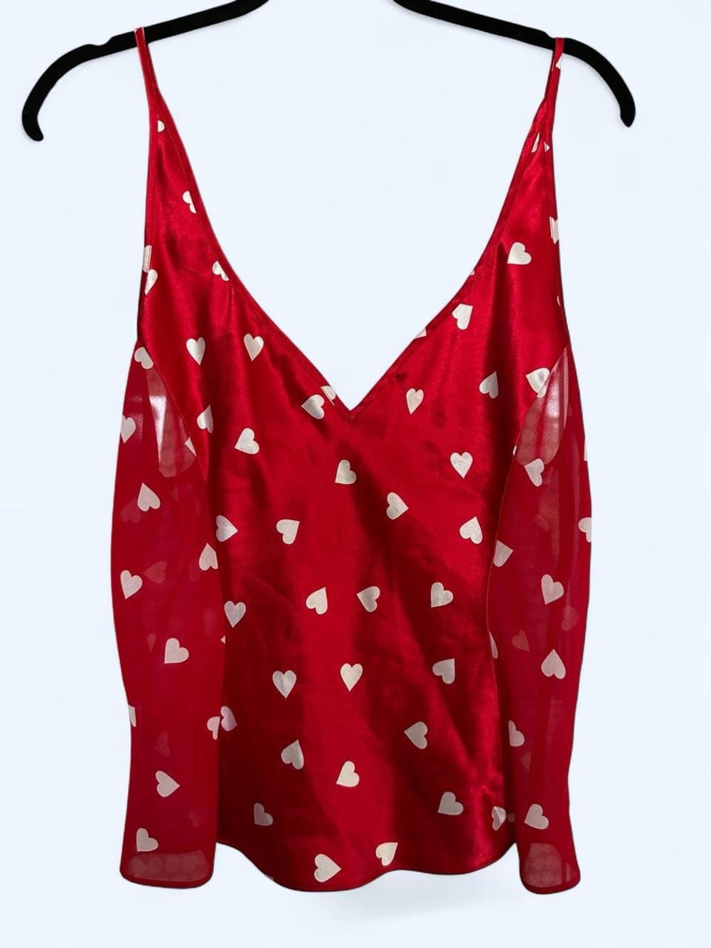 Morgan Taylor Red Satin Heart Print Cami M